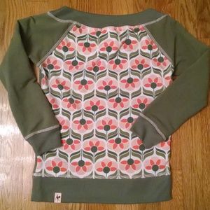 Gentle Fawn floral boat neck retro print sweater